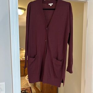 GAP Women's Burgundy Cardigan Sweater